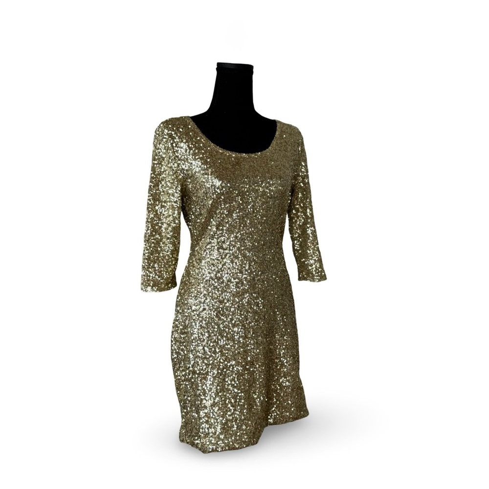 Lovers + Friends - gold sequin sheath dress - size M